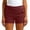 #333-Wine, variant on Cutuoiiu Women Solid Color Elastic Waist Twill Shorts with Pockets Casual Summer Hiking & Everyday Wear Gifts