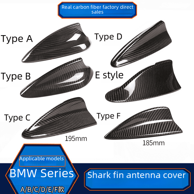 Antena de aleta de tiburón de fibra de carbono real para BMW F30F15, cubierta decorativa para techo