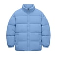 thumbnail image 3 of PNTUTB Fall Winter Men's Puffer Jacket Full Zip Stand Collar Coat Solid Color Quilted Casual Warm Comfort Trendy Outwear with Pockets, 3 of 7