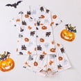 thumbnail image 2 of Wutalume Women's Casual Fashion Halloween Printed Short Sleeve Pajama Set, Spooky Theme Home Wear Loungewear Outfit,Saffron M, 2 of 3