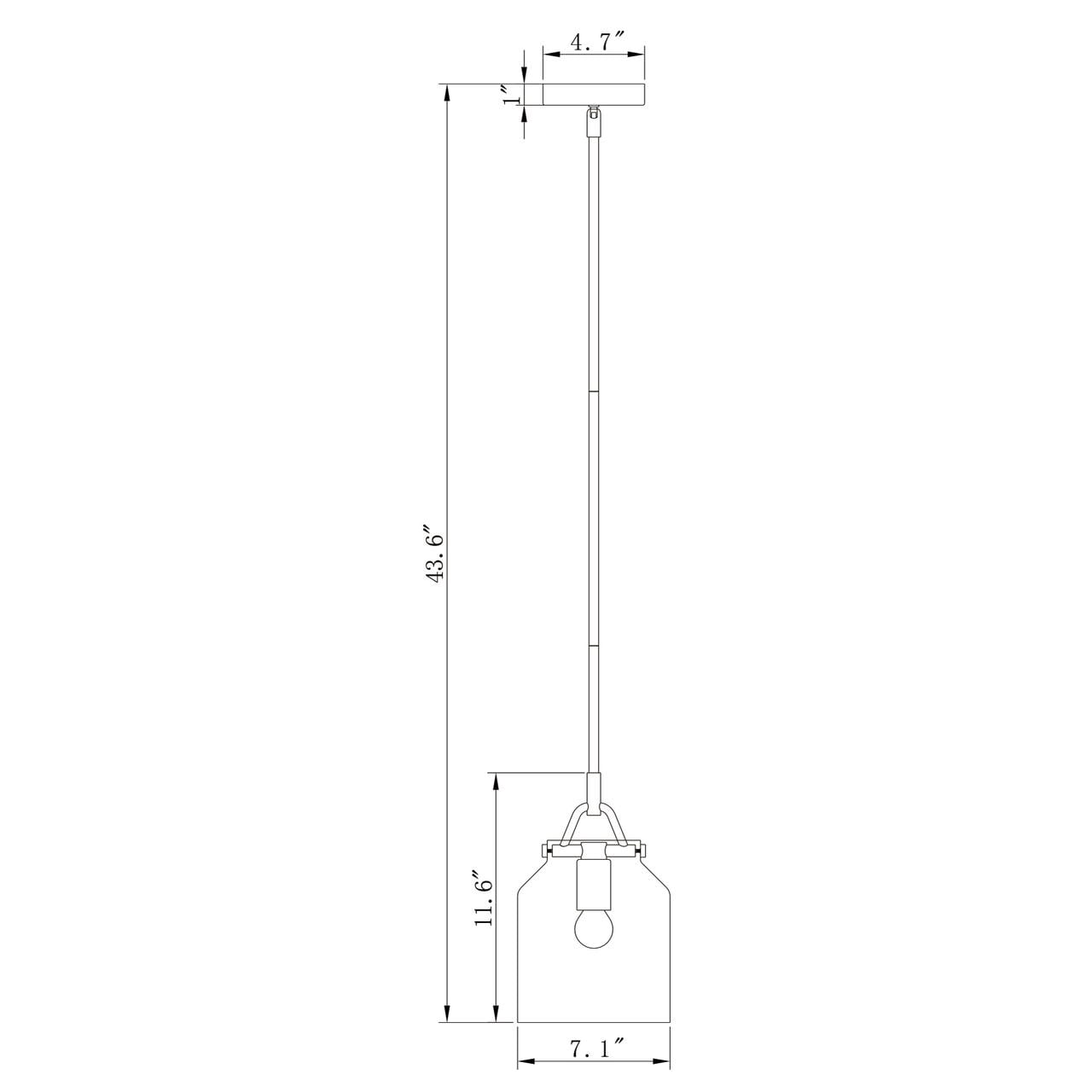 Magno 7.1 in. 1-Light Indoor Brass Finish Pendant Light