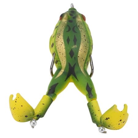Frog Bait Soft Silicone Artificial Thunder Frog Bait Fishing Lures with Double Propeller FeetGold Green