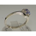 thumbnail image 4 of LBG British Made 10k White Gold Natural Tanzanite Womens Engagement Ring - 33 size options - Size 10.5, 4 of 5