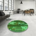 thumbnail image 4 of Ahgly Company Machine Washable Indoor Square Transitional Deep Emerald Green Area Rugs, 7' Square, 4 of 7