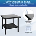 thumbnail image 4 of Brite Stainless Steel and FE Wicker Black 3-Piece Outdoor Conversation Set, 4 of 8