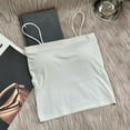 thumbnail image 4 of WTXUE Womens Summer Tops, Tank Tops Women with Built in Bra Spaghetti Strap Tanks for Strapless Sleeveless Sleeveless Built-in Bra Leisure Camisole, White, 4 of 5
