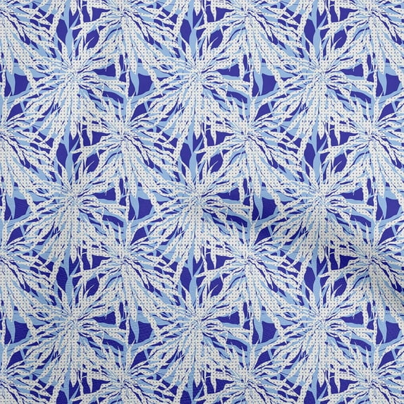 oneOone Georgette Viscose Dark Blue Fabric Abstract Floral Dress Material Fabric Print Fabric By The Yard 42 Inch Wide