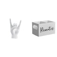 thumbnail image 1 of Estatua del gesto de la roca,Figuras de estatuas de dedos con gestos de música rock,Organizador de almacenamiento de escritorio,Soporte de madera para mando a distancia,Organizador remoto con, 1 of 8
