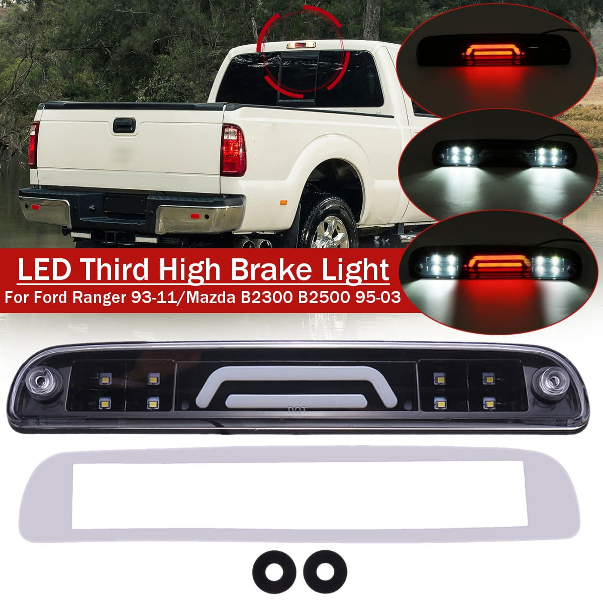 Third 3rd Brake Reverse Light Fit For 1999-16 Ford F250 F350 Super Duty Cargo
