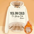 thumbnail image 2 of Women Sweatshirts Lined Hooded Sweatshirt For Everyday Comfort And Cozy Casual Streetwear Trend Beige M, 2 of 3