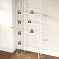 thumbnail image 3 of 7-Tier Over the Toilet Storage Rack, Heavy-Duty Metal Bathroom Organizer with Adjustable Shelf, Dual Toilet Paper Holders, Side Hooks, Space Saver for Small Bathroom Storage, Black, 3 of 8