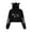 Black, variant on Cat Ear Hoodie Women Sweatshirt Kawaii Pullover Crop Tops