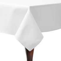 Ultimate Textile (5 Pack) Poly-cotton Twill 60 x 60-Inch Square Tablecloth - for Restaurant and Catering, Hotel or Home Dining use, White
