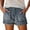 Dark Blue, variant on Hienoo Women's Plus Size Tassel Denim Shorts Elastic Waist Pocket Casual Jean Shorts, Sizes XS-XXXL