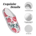 thumbnail image 5 of Rateoe Rose Flowers Print Women's Men's Cotton Knit Slippers Lightweight Memory Foam Indoor House Shoes with Anti-Skid Sole-44/45, 5 of 7