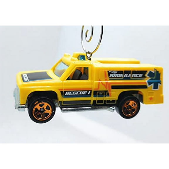 Christmas Ornament for Fire Rescue Paramedic Truck Yellow