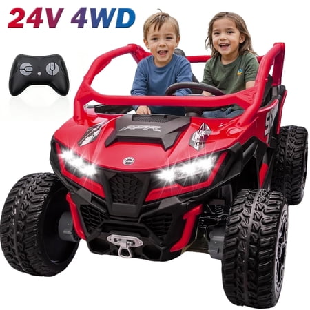 NEORIVER XL 24V Ride on Toys for Big Kids, 10AH Battery, 4x75W Motor, 5MPH UTV Ride on Car for Ages 3-8, Parent Remote Control, Bluetooth Music, EVA Tires & 4 Spring Suspension