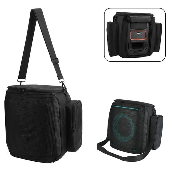 Protective Case For JBL Partybox Encore2 Essential Party Speaker, Portable Travel Carrying Case Dust Cover with Microphone Side Storage Pouch & Shoulder strap