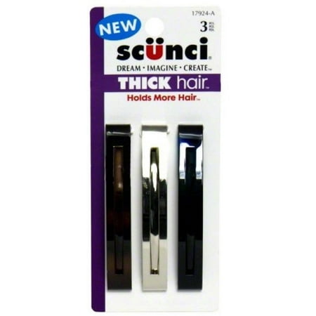 Scunci International Inc 4 Pack Scunci Thick Hair Barrettes 3