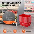 thumbnail image 4 of KFFKFF Shopping Baskets, 12-Pack, 21L Sturdy Plastic Market Baskets with Metal Handles & Stand, Dimensions: 16.73x12.01x8.58 inches, Convenient for Retail & Grocery Stores, Red, 4 of 9