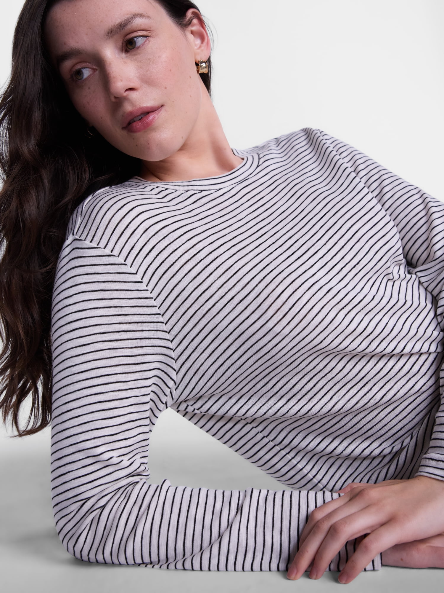 Scenario Women's Oversized Tee with Long Sleeves, Sizes XS-XXXL