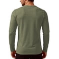 thumbnail image 4 of Yifymode Men's Henley Linen Long Sleeve T Shirts, Lightweight Button Crewneck Casual Tops for Daily Outdoor Leisure Athletic Wear, 4 of 5
