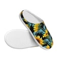 thumbnail image 3 of Lsque Blue Batterflies Sunflower Pattern Womens Comfort Cotton on Scuff With Memory Foam and Anti-skid Sole Slipper-35/36, 3 of 7