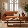thumbnail image 2 of Pasadena 75.5" Modern Farmhouse Sofa, Burnt Orange Performance Velvet, 2 of 11