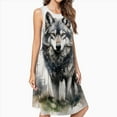 thumbnail image 2 of Watercolor Wolf In Forest Dress Elegant Party Dresses Evening Dresses Women Dress Sleeveless Dress Ladies Dresses, 2 of 4