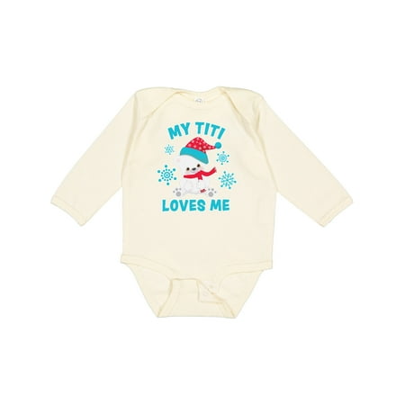 

Inktastic Polar Bear My Titi Loves Me Gift Baby Boy or Baby Girl Long Sleeve Bodysuit