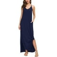 thumbnail image 2 of Babibeauty Women's Summer Casual Loose Dress Beach Cover Up Long Cami Maxi Dresses with Pocket, 2 of 7