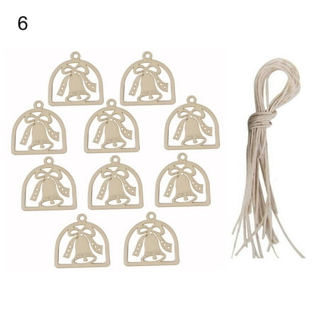 

dianhelloya 10Pcs Unpainted Christmas Pendants Cute Pattern Wood Holiday Gift Festival Ornaments Home Decor
