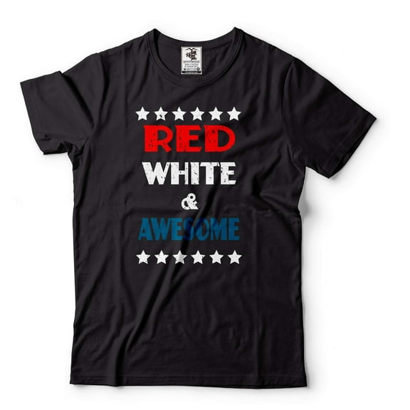 Men's Patriotic Shirt USA Shirt American Gifts Red White And Awesome Shirt 4th Of July Gifts
