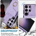 thumbnail image 3 of KOMI Wallet Case for Samsung Galaxy S23 Ultra - Leather Case Folio Case Card Slot RFID Blocking Kickstand Wrist Strap Shockproof Metal Ring Stand Cover for Samsung Galaxy S23 Ultra [XR] -Purple, 3 of 5