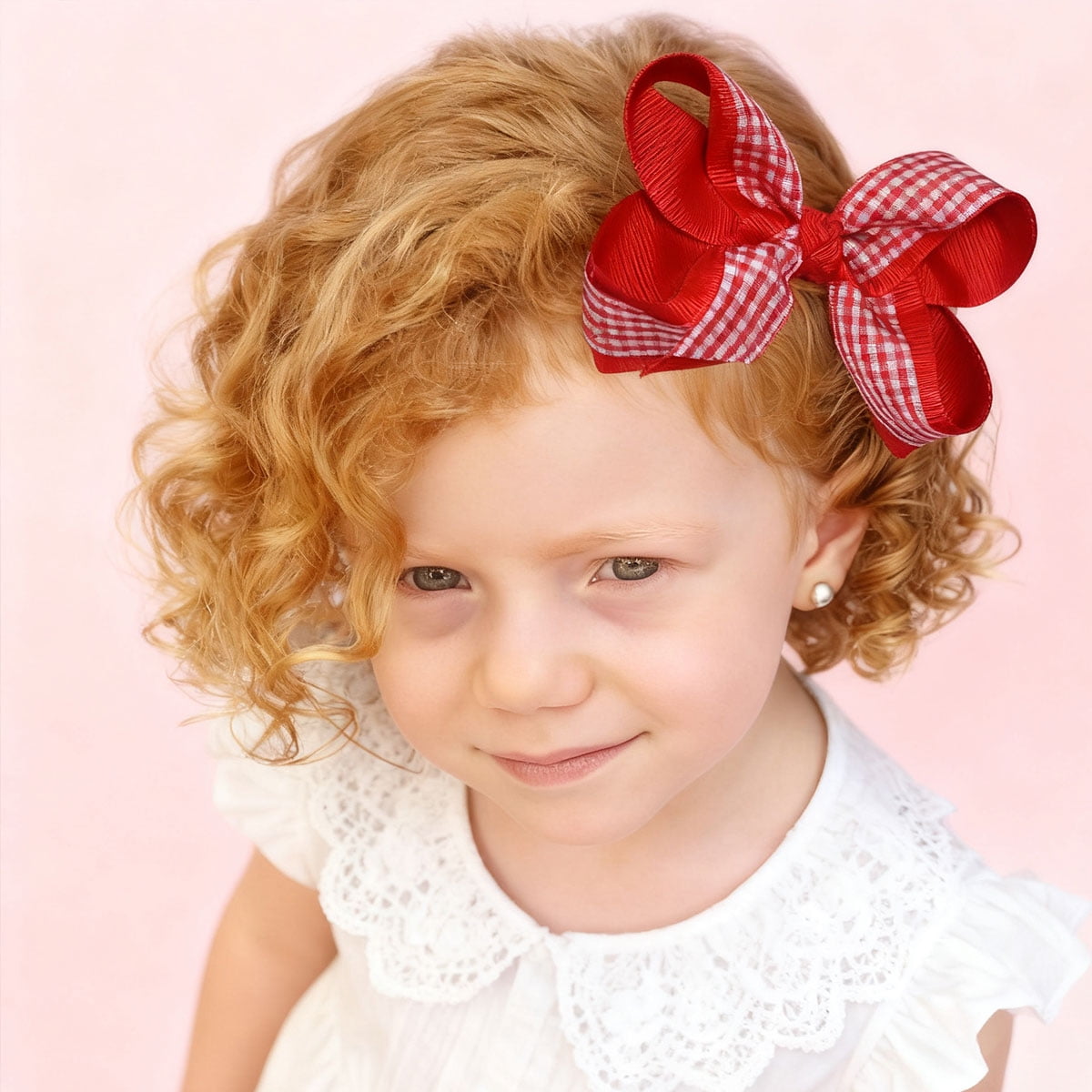 JoyBowie 18 pcs 4.5 inch Hair Bows, Solid & Gingham Alligator Clips for Toddler Girls