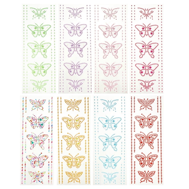 8 sets Pegatinas de cristal decorativas Pegatina de diamante Diy Diaclies brillantes calcomanías