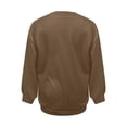 thumbnail image 6 of ManxiVoo Women's Crewneck Sweatshirt Long Sleeve Loose Fit Casual Pullover Top Spring Fall Essentials S Size Khaki, 6 of 6