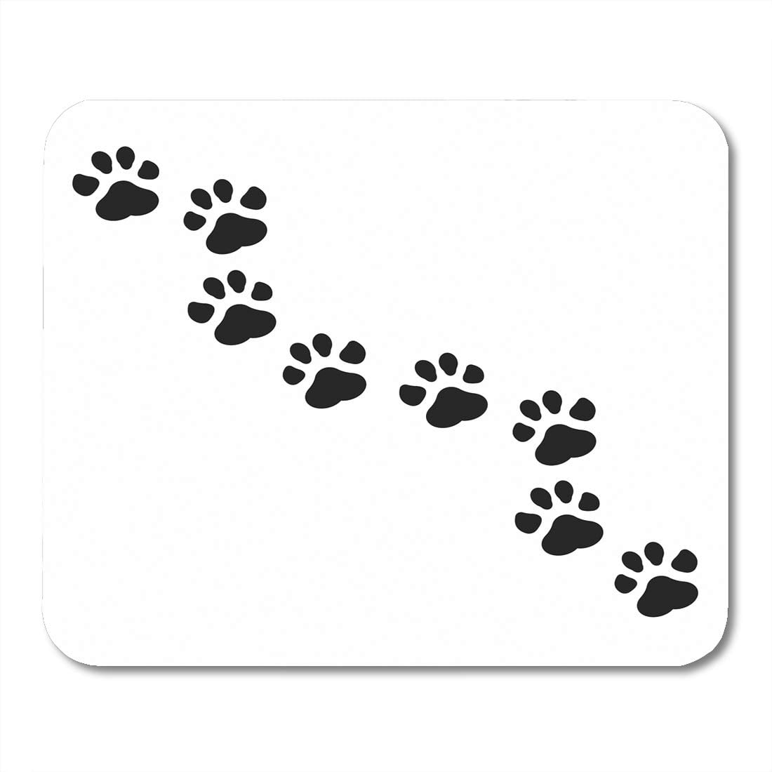 ZRUWUA Dog Paw Print Bath Mat Black Grey White Cat Kitten Kitty Footprint  Pet Lover Cute Animal Claw Cartoon Modern Microfiber Memory Foam Absorbent