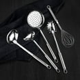 thumbnail image 4 of RJ Legend Kitchen Gadget 304 Stainless Steel 11.2 to 13.8 In. Length/2.4 to 4.3 In. Diameter Cooking Utensil Set with Gravy Ladle, Skimmer, Egg Beater, Spaghetti Server, Soup Ladle, Silver (Set of 5), 4 of 5