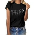 thumbnail image 2 of QHWAUAKFBN T Shirts For Women Loose Fit ' Summer Cute Printed Glass Colored Short Sleeved Tshirts Top, 2 of 4