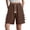Brown, variant on Maean Womens Summer Shorts Knee Length Wide Leg Long Shorts Casual Drawstring Lounge Short with Pockets