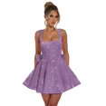 thumbnail image 1 of Vestido de bienvenida Dessiny Sparkly Light Purple Sequin Plus, 1 of 6