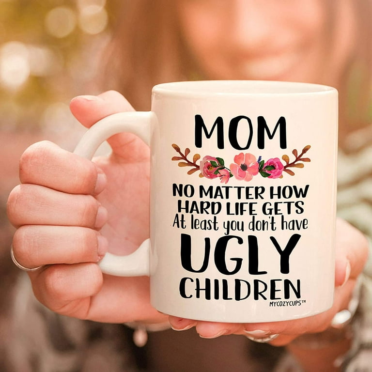 Mothers Day Gifts for Mom from Daug.hter Son, Dear Mom Mug, 11oz Novelty Funny Coffee Mugs, Christmas Birthday Presents Idea