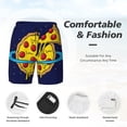 thumbnail image 5 of Lsque Mens Swim Trunks PLANETA EN FORMA DE PIZZA Pattern - Bathing Suit Compression Liner - Beach Swim Shorts Swimwear - (S-3XL) - Stretch Quick Dry -, 5 of 9