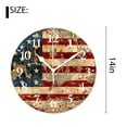 thumbnail image 2 of 14 Inch Wall Clock Battery Operated Silent Clock Decorative for Office, Kitchen, Outdoor, Living Room，Vintage Usa Flag Exquisite, 2 of 4