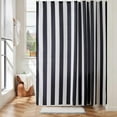 thumbnail image 2 of Vertical Striped Shower Curtain, Cute Retro Vintage Stripe Bathroom Bow Shower Curtain, Waterproof Polyester Fabric Modern Shower Curtain for Bathroom 72x72 Inches (Black and White), 2 of 6
