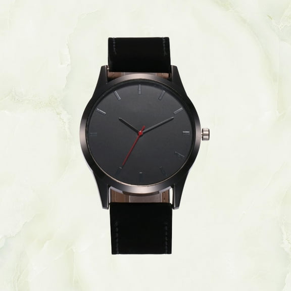 Raindrops Mens Watch Simple Design Business Leather Band Analog Quartz Wrist Watch Classics Luxury Watch (Black)