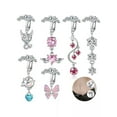 thumbnail image 4 of HOOUN 1pc Stainless Steel Butterfly Navel Clip CZ Belly Button Rings Body Jewelry-1, 4 of 9