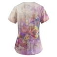 thumbnail image 3 of EHTMSAK Scrubs Tops Women 2xi with Pocket Floral Womens Clearance Scrub Tops Short Sleeve Working Uniform Blouse Shirt Pink XL, 3 of 3