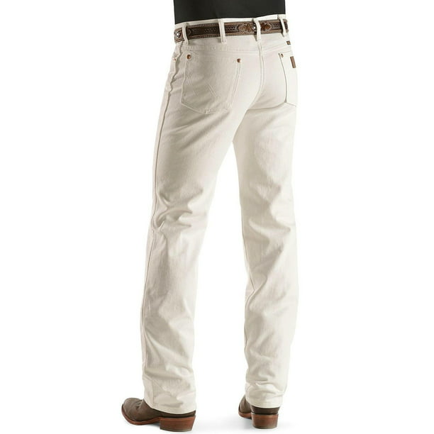 wrangler men's cowboy cut slim fit jean, white, 31w x 34l 